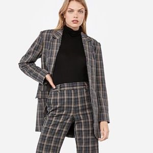 Negin Mirsalehi Plaid Boyfriend Blazer